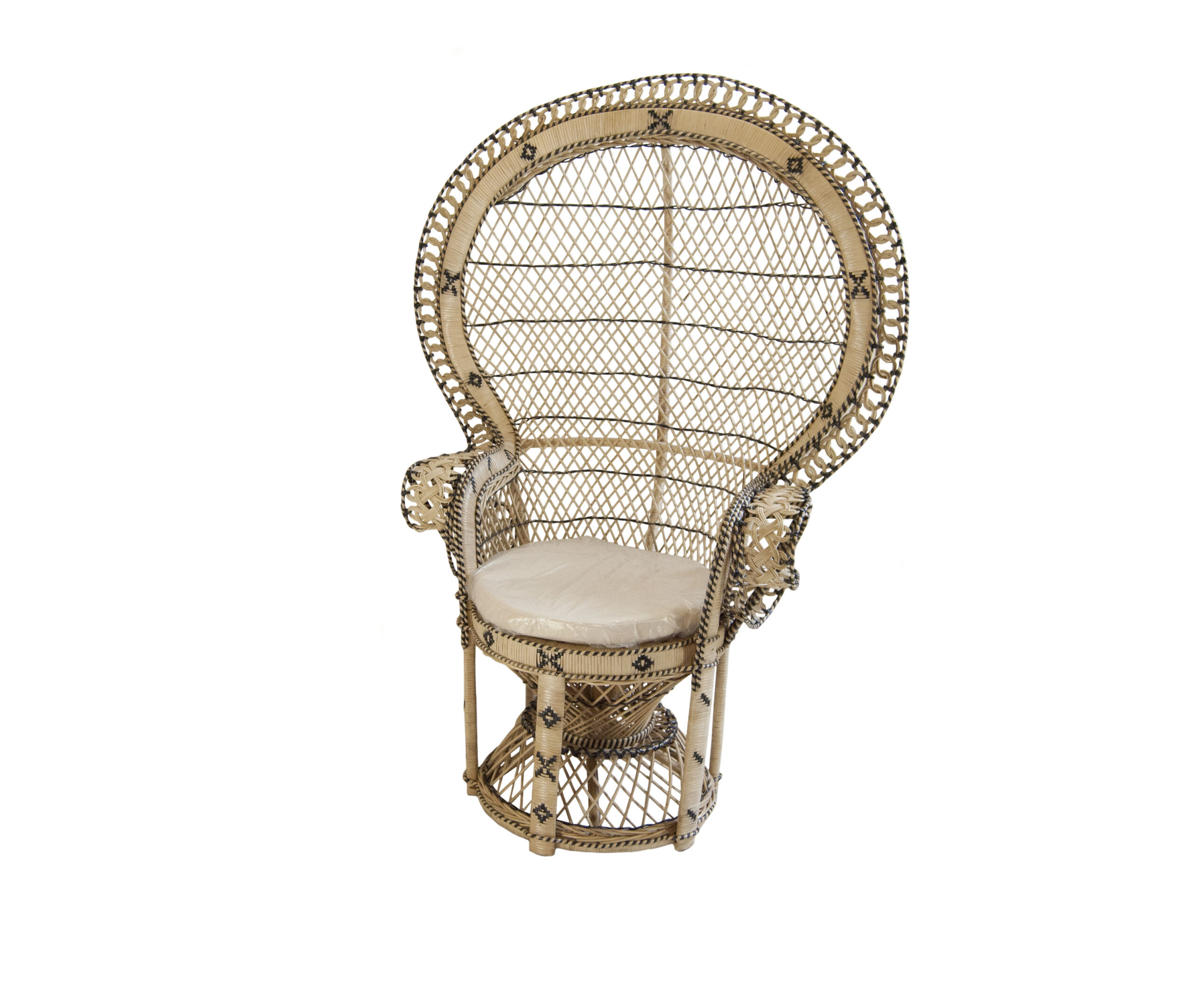 Troonstoel met kussen, de enige echte peacock chair - Afbeelding 2