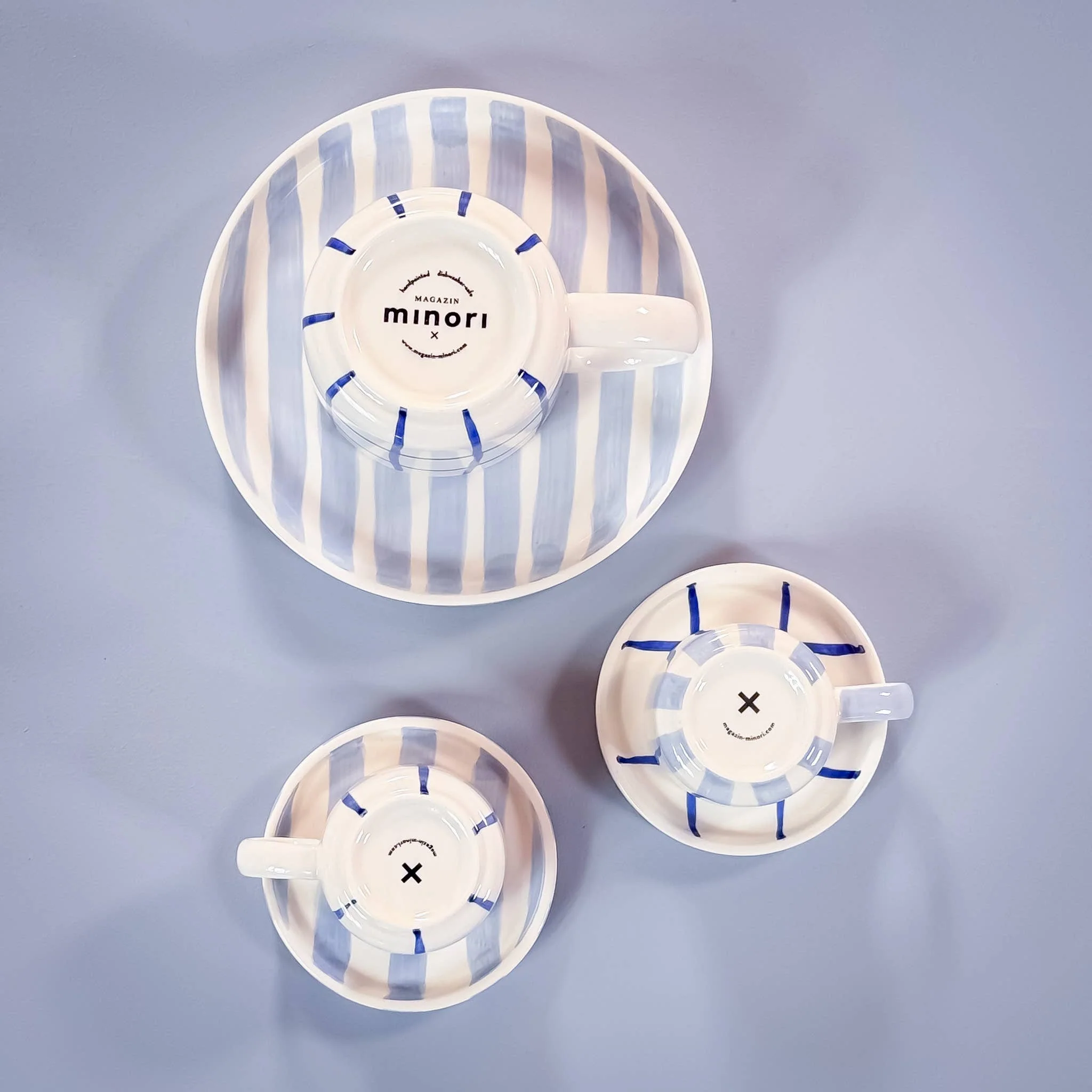 Magazin Minori - Set espressokopjes 'Morning Azzurro' (strepen) - Afbeelding 7